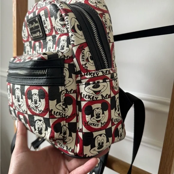 Loungefly Disney Parks Mickey Mouse Club Mini Backpack - Like New- Black & White - Picture 10 of 14
